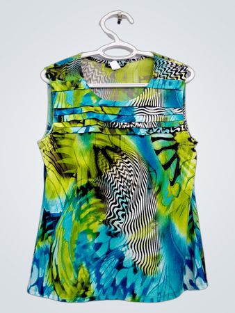 SOFT WORKS ärmellose Bluse mit abstraktem Muster