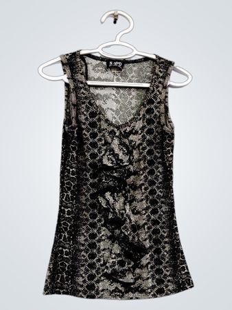 N.W.D NEW WOMAN DESIGN ärmelloses Rüschen-Top mit Schlangenmuster