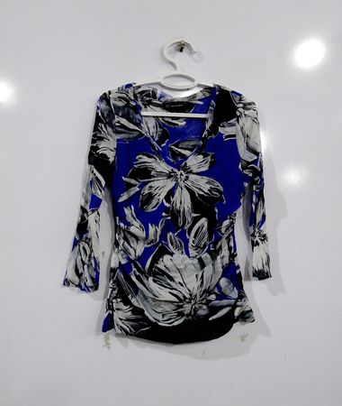 INC International Concepts Floral Print Long Sleeve Top