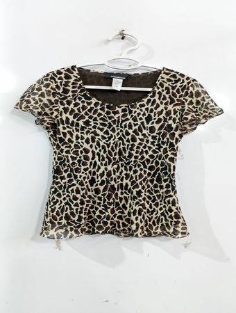 Jones New York Animal Print Sheer Top