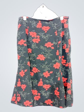 Kathie Lee Collection schwarzer Midirock mit Blumenmuster