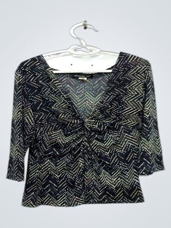 BRIGGS NEW YORK Damen 3/4-Arm Bluse mit gedrehtem Vorderteil