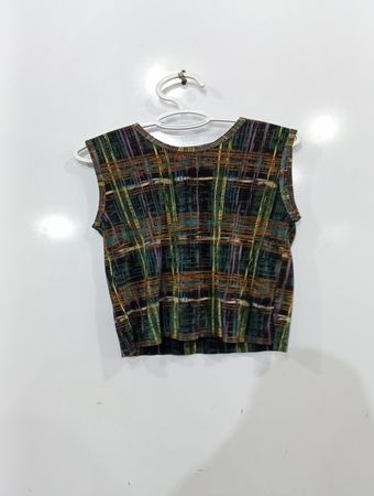 Ärmelloses kariertes Top