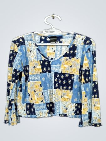 J.T.B. Petite Patchwork-Print Langarmbluse