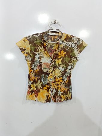 Laura Bluse mit kurzem Arm und Blumenmuster
