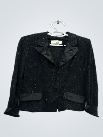 jeanne alexander schwarzer Glitzer-Blazer