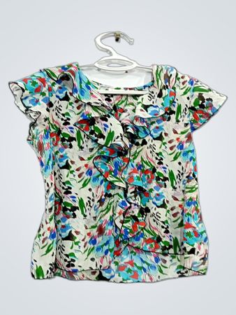 CATO Bluse mit Blumenmuster und Rüschen