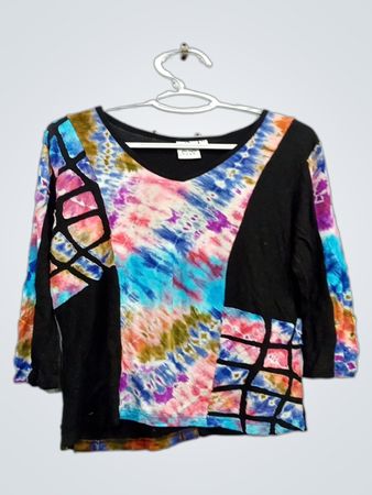 Petersilie & Salbei Batik-Patchwork Langarmshirt