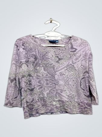 Sonoma Life + Style Damen Langarmshirt mit lila Paisley-Muster