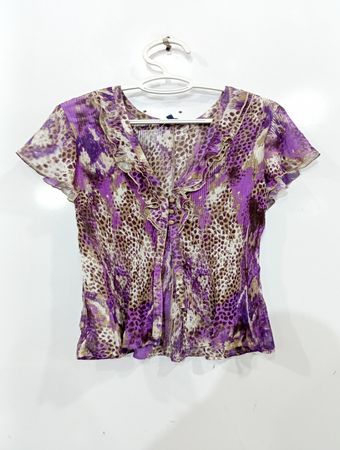 Reitmans Purple Animal Print Blouse