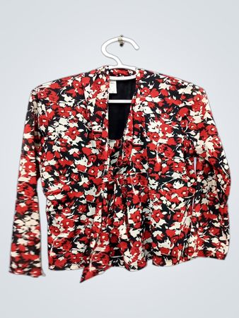 Anne Klein Bluse mit Blumenmuster und langen Ärmeln