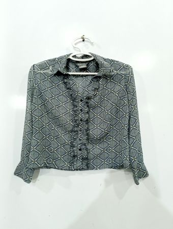 George von Mark Eisen Geometrischer Print Rüschige Bluse