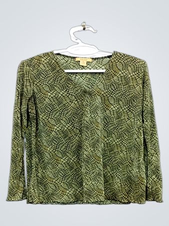 Plissé Damen Größe M 100% Polyester Langarmshirt