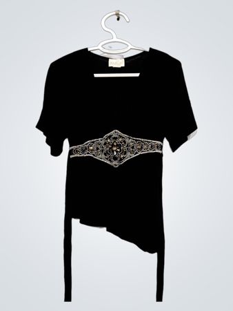 GERI C. NEW YORK Black Embellished Top