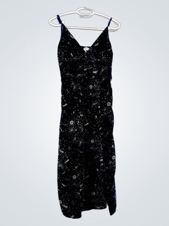 Urban Outfitters Navy Blue Midi-Kleid mit himmlischem Muster