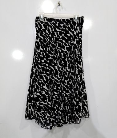 Jessica Black & White Patterned Skirt