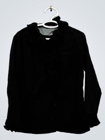 Sunny South Fashions Black Ruffle Shirt