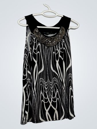 NOTATIONS Top senza maniche da donna con scollatura perline