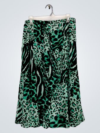 Southern R Women's Green Animal Print Maxi Skirt