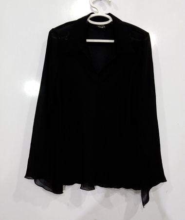 ODDS & EVENS Black Sheer Blouse