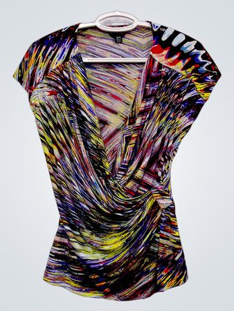 Dusah Designs Women's Abstract Print Dolman Sleeve Top