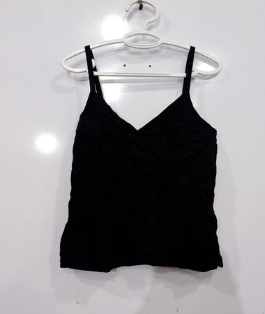 Old Navy Black Linen Cami Top