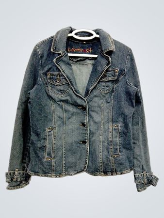 contrast embroidered denim jacket