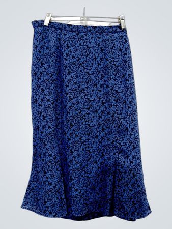 Leslie Fay Blue Floral Print Skirt