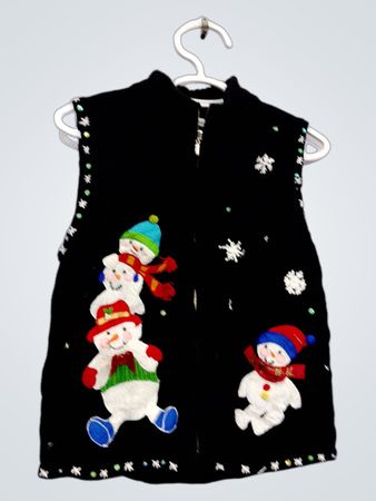 Mercer Street Studio Petite PS Gilet Black Snowman