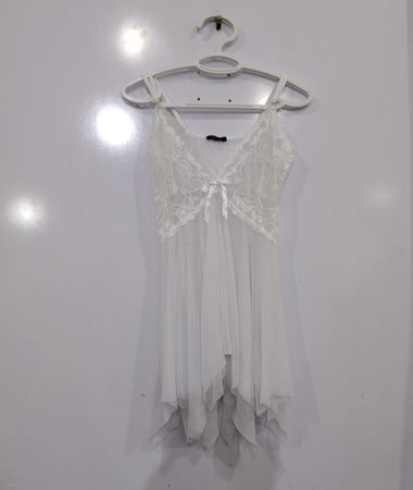 Avidlove White Lace Babydoll Slip Dress