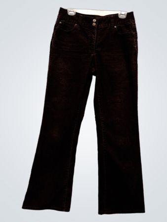 Calças de veludo cotelê femininas Denver Hayes Contemporary Fit