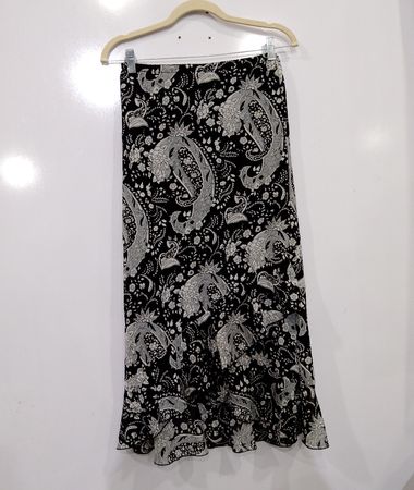 ZERO ZERO Black Paisley Maxi Skirt
