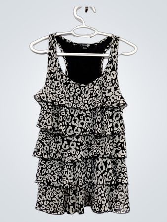 Forever 21 Ruffled Leopard Print Tank Top