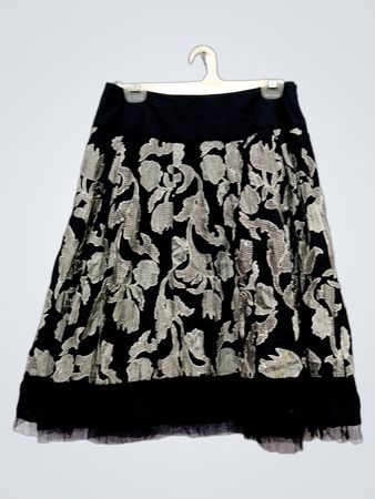 Nygard Collection Black Floral Skirt