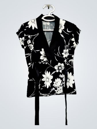 Haut portefeuille EVITA à imprimé floral noir