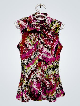 Blouse sans manches à imprimé abstrait