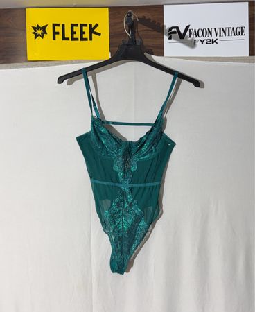 Green lace bodysuit