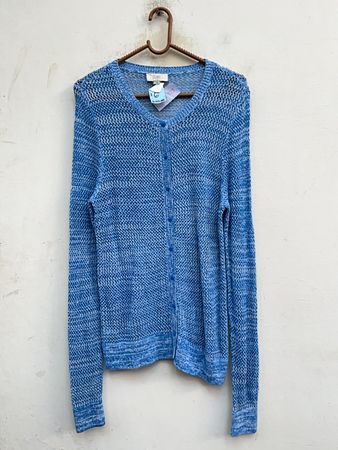 Cardigan en tricot bleu Zara