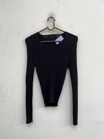 Pull en tricot côtelé noir Superdry