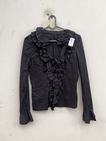 Zara Black Ruffle Blouse