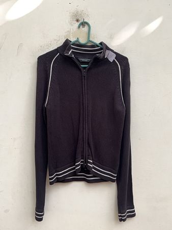 Cardigan en maille zippé noir Armani Jeans