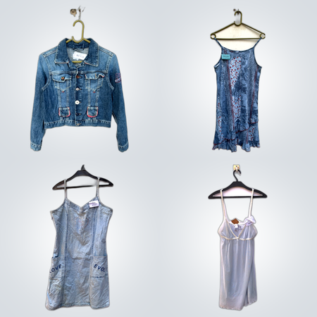 Striped Dresses +Denim Jackets Set(FV 378)