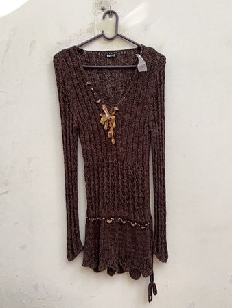 Brown Knit Top
