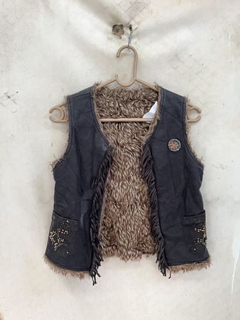 Fringed Leather Gilet Vest
