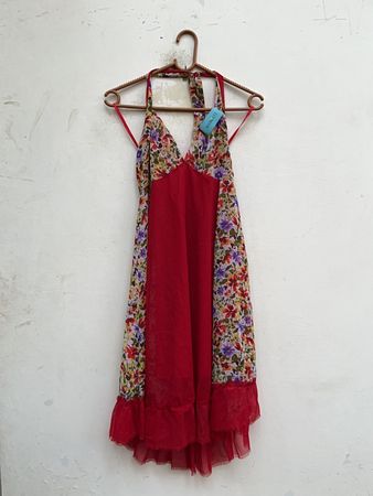 Robe mini sans marque à bretelles spaghetti florales
