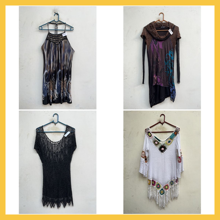 Blouse Bundle: Zara, Printed & Sheer Tops, 6pcs