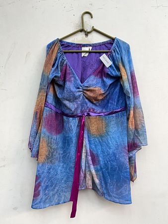 Printed Tie-Dye Blouse