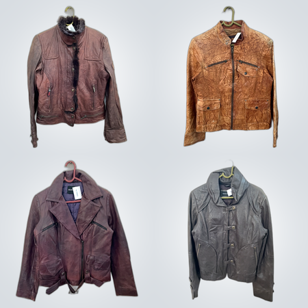 Brown Leather & Suede Jackets Bundle - Tuchan, Zara, Rock'n & More