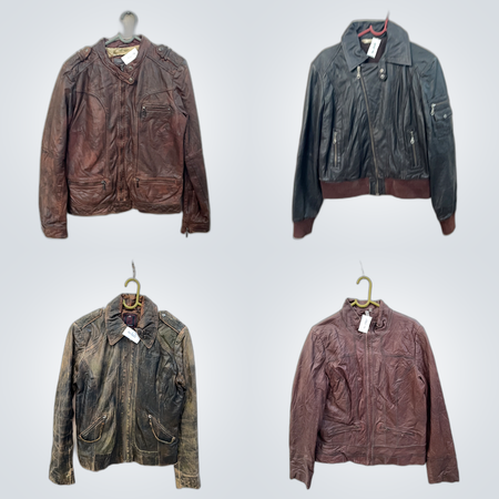 Leather Jacket Bundle MODA INTERNATIONAL RED Easy 8 Pc Mix Lot