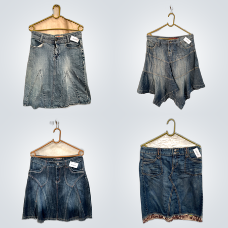 Denim Skirts with Lace